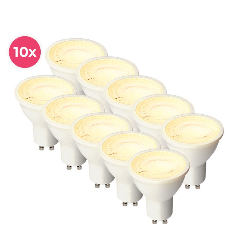 10 darabos fehér GU10 LED spotlámpa Antonie, 3 Watt, 2700K 10 darabos fehér GU10 LED spotlámpa Antonie, 3 Watt, 2700K
