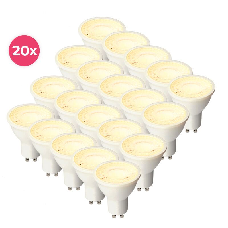20 darabos, szabályozható fehér GU10 LED lámpa, Antonie, 5 W, meleg fehér
