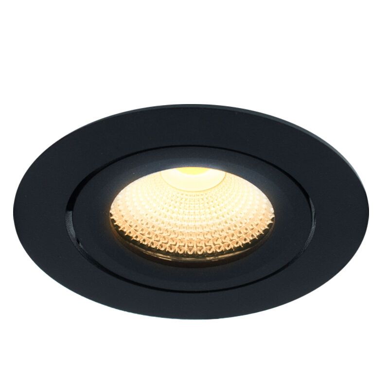 Fekete alumínium beépíthető spotlámpa, Wimke, 5 W, 3000 K LED, IP44