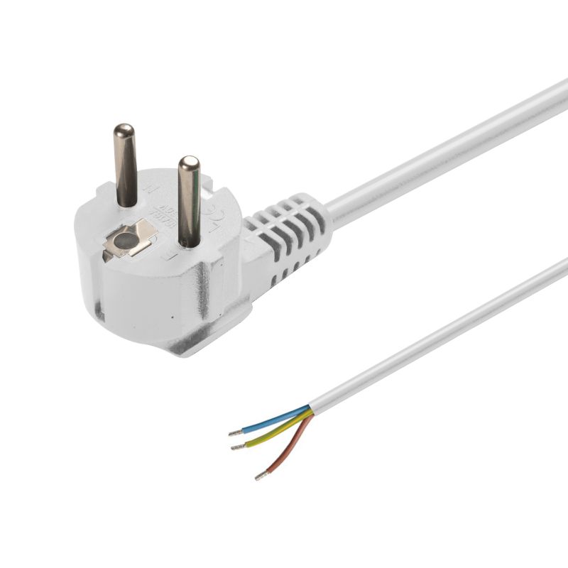 Csatlakozókábel, 3 m, 3x 0,75 mm², fehér