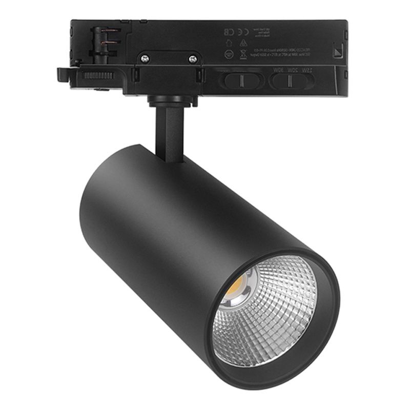 Fekete, 3 fázisú sínre szerelhető spotlámpa, Rozina, 10W/20W/30W, , fehér kapcsolóüzemű LED