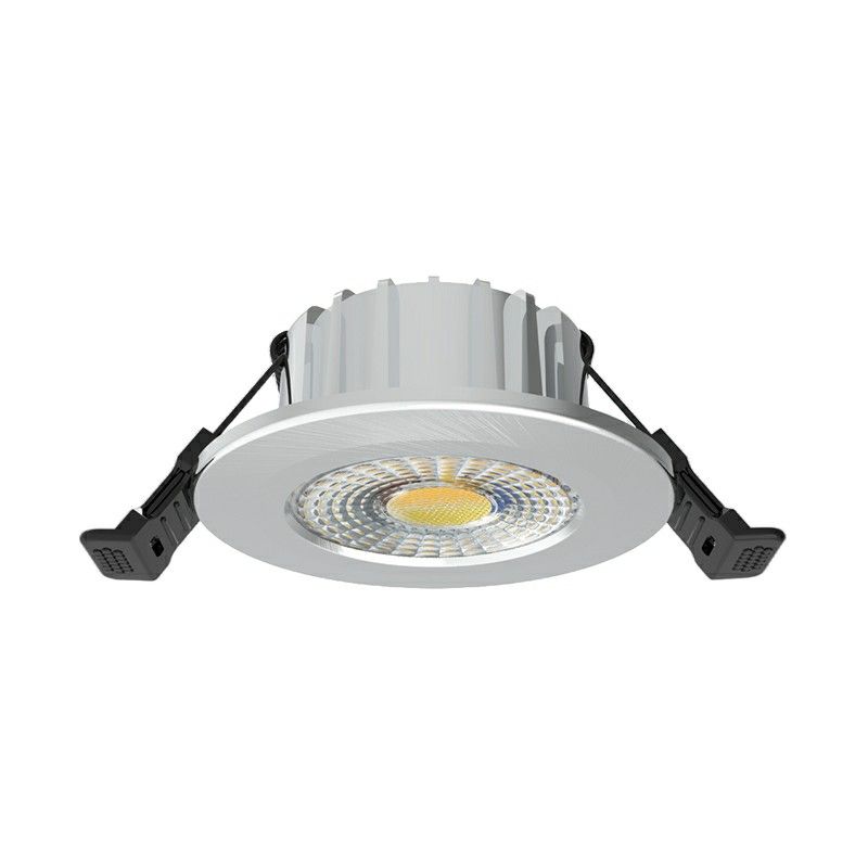 Ezüst színű alumínium mennyezeti lámpa, Hobie, 6W, fehér kapcsológombos LED, IP65