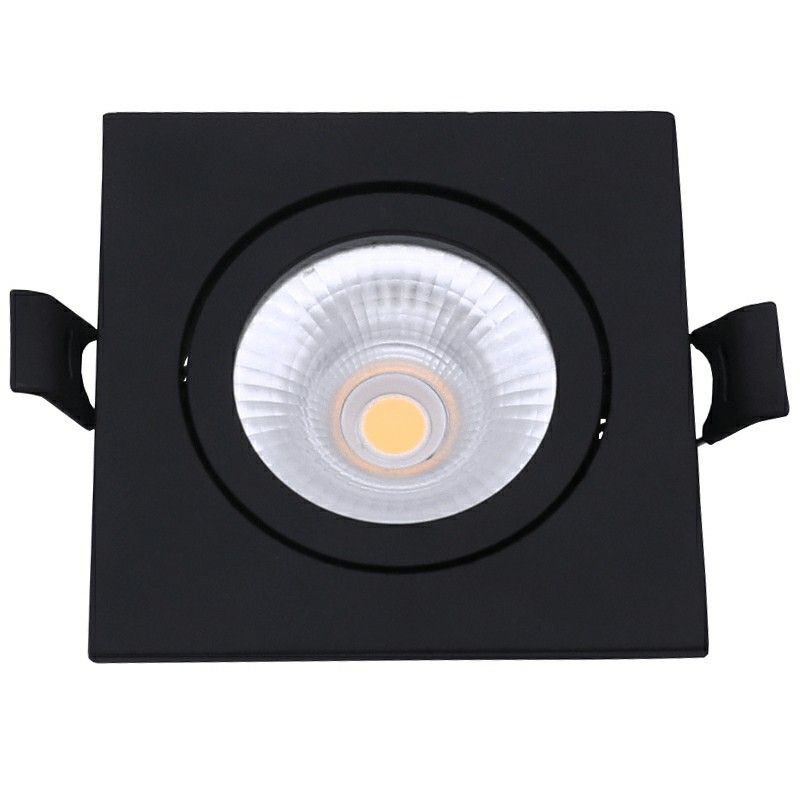 Fekete alumínium mennyezeti lámpa, Loura, 6W, fehér LED kapcsoló, IP65