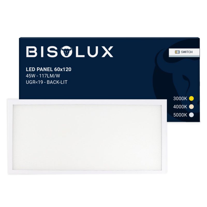 1200x600 LED Panel - 100 lm/W - UGR<21 - Állítható fehér - Háttérvilágítású