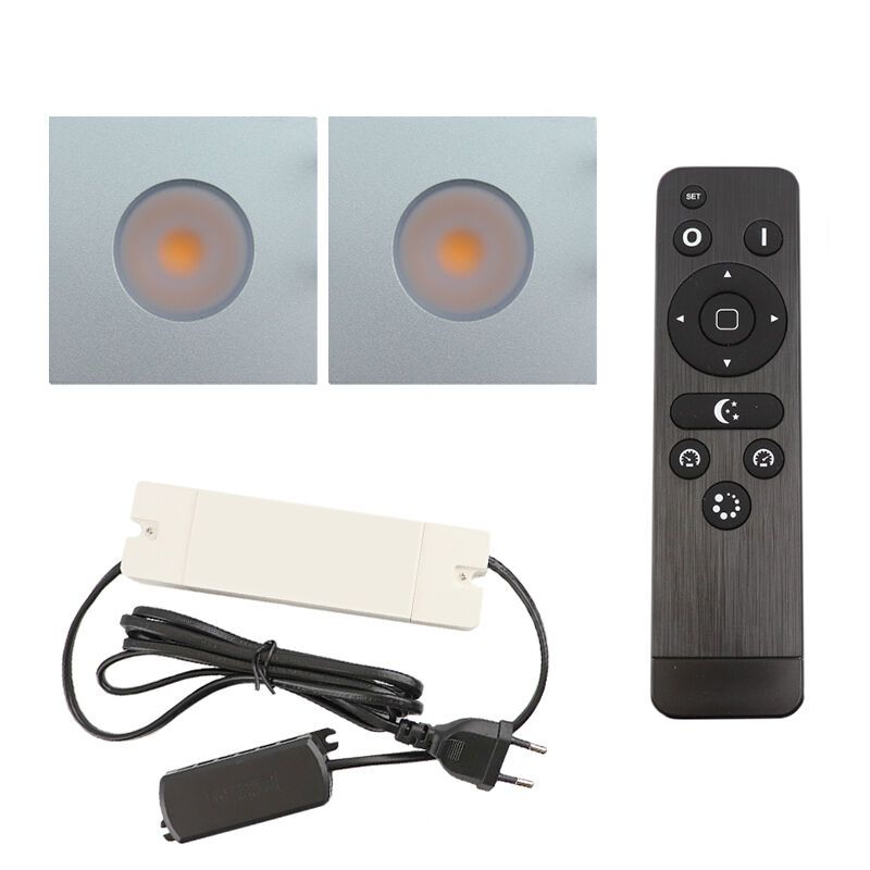 Alumínium terasz beépíthető spotlámpa króm, Dico, 6 W, 2700 K LED, IP65, távirányítóval