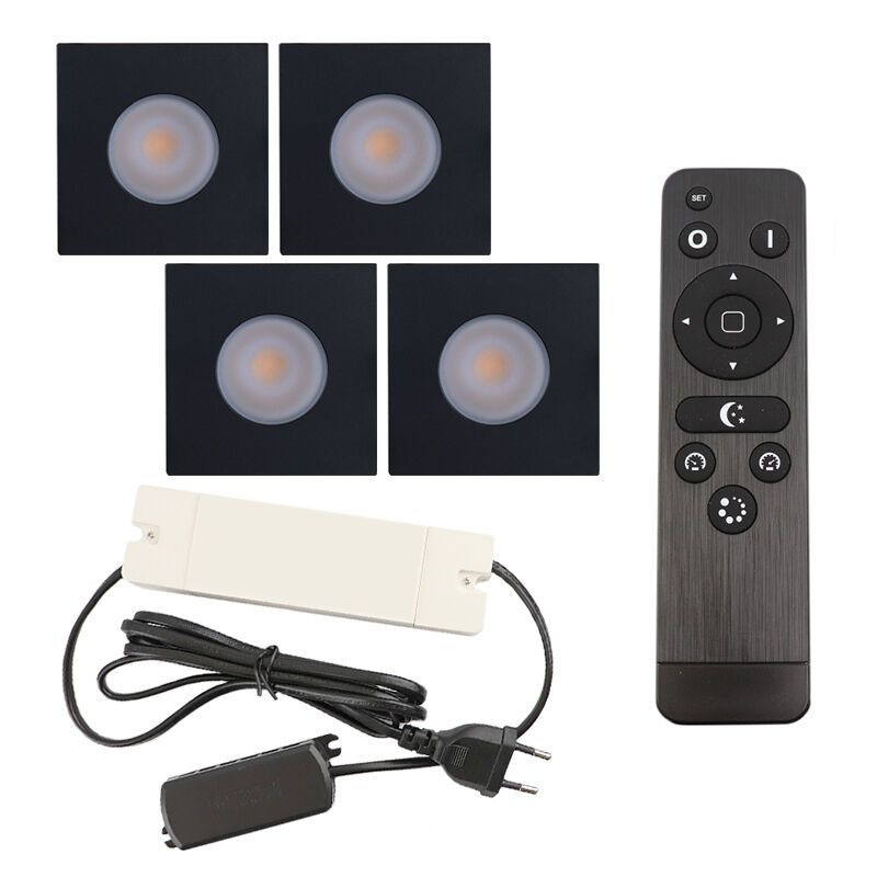 Alumínium terasz beépíthető spotlámpa fekete, Dico, 12 W, 2700 K LED, IP65, távirányítóval Alumínium terasz beépíthető spotlámpa fekete, Dico, 12 W, 2700 K LED, IP65, távirányítóval