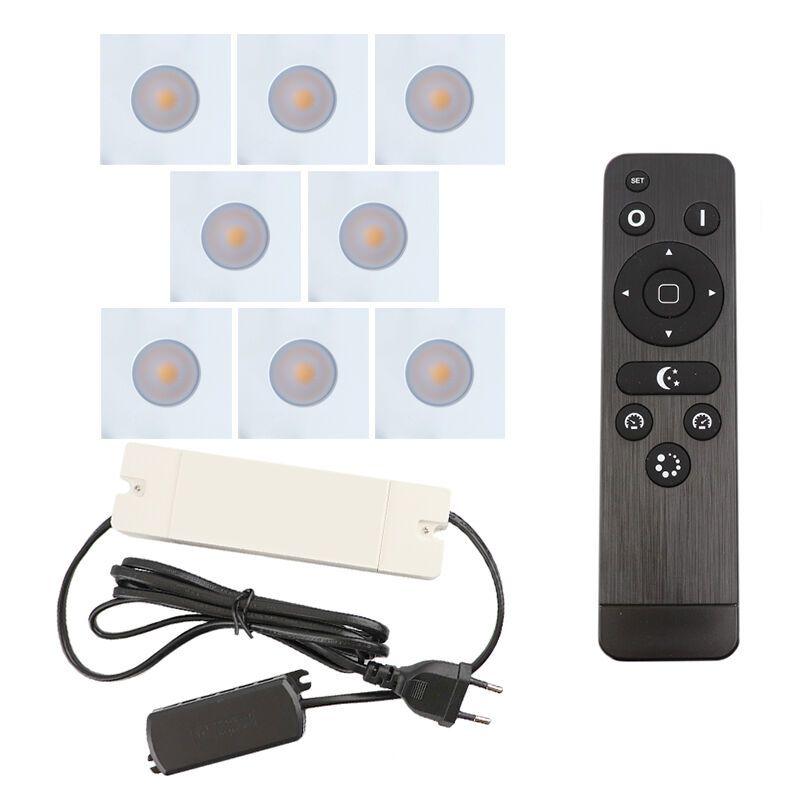 Alumínium terasz beépíthető spotlámpa fehér, Dico, 24 W, 2700 K LED, IP65, távirányítóval