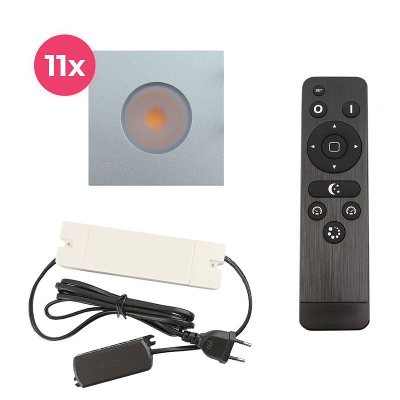 Alumínium terasz beépíthető spotlámpa króm, Dico, 33 W, 2700 K LED, IP65, távirányítóval