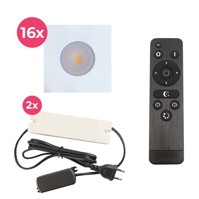Alumínium terasz beépíthető spotlámpa fehér, Dico, 48 W, 2700 K LED, IP65, távirányítóval
