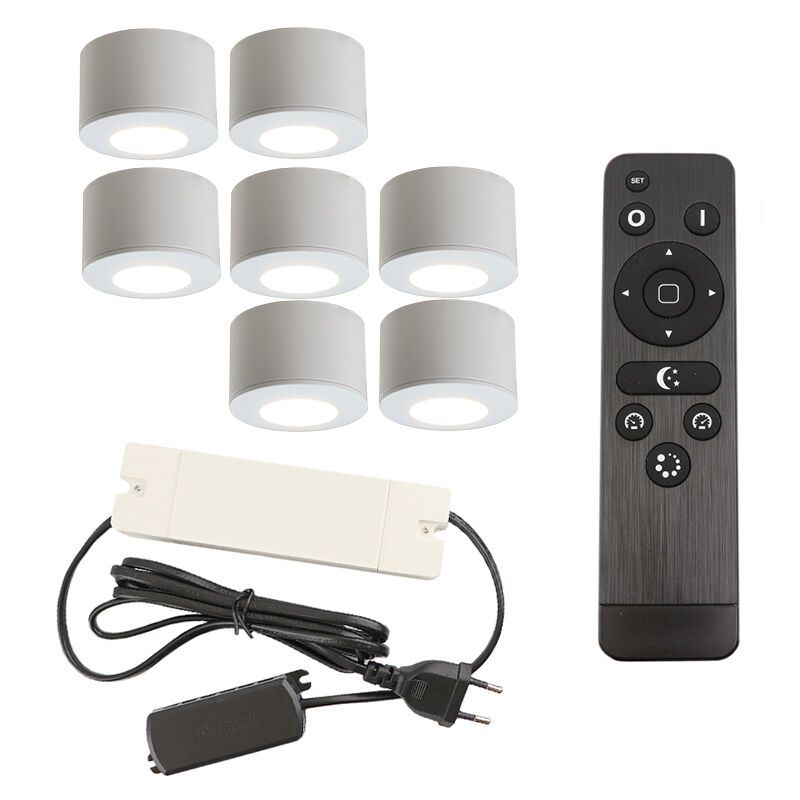Alumínium terasz felületre szerelt spotlámpa fehér, Vasso, 21 W, 2700 K LED, IP44, távirányítóval Alumínium terasz felületre szerelt spotlámpa fehér, Vasso, 21 W, 2700 K LED, IP44, távirányítóval