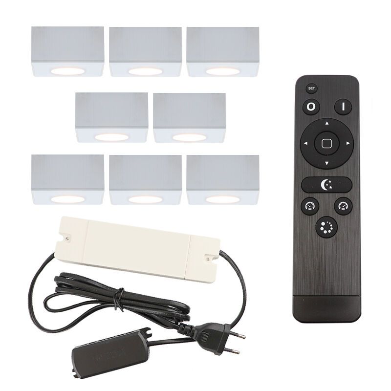 Alumínium terasz felületre szerelt spotlámpa fehér, Fredo, 24 W, 2700 K LED, IP44, távirányítóval