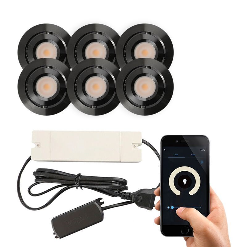 Alumínium terasz beépíthető spotlámpa fekete, Rona, 3 W, 2700 K LED, IP44