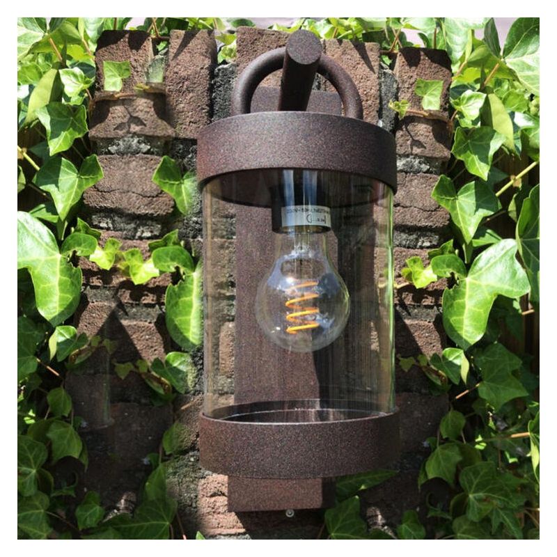 Rozsdás alumínium kültéri alkonykapcsolós fali lámpa, Sambesi, IP44