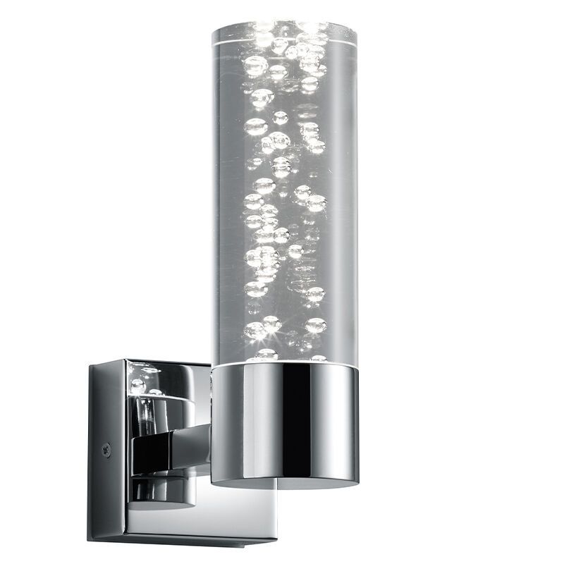 Króm műanyag fali lámpa, Delfina, 3,1 W, 3000 K LED, IP44