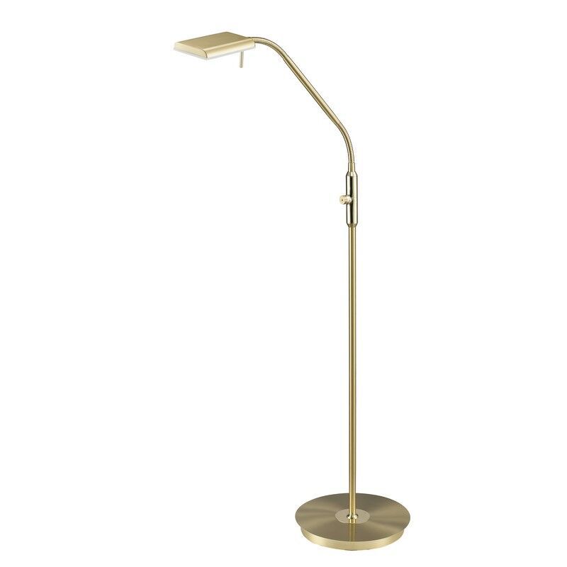 Sárgaréz fém állólámpa, Robin, 12 W, 3000 K LED, kosketushimmentimellä