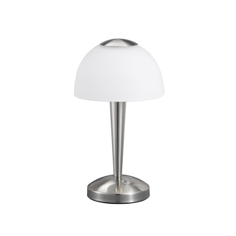 Nikkel üveg asztali lámpa, Daphne, 4 W, 3000 K LED, kapcsolóval