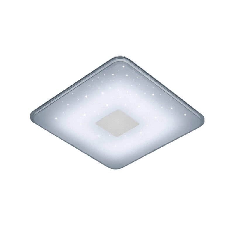 Fehér műanyag plafon lámpa, Lev, 30 W, melegtől hidegig állítható fehér LED, távirányítóval