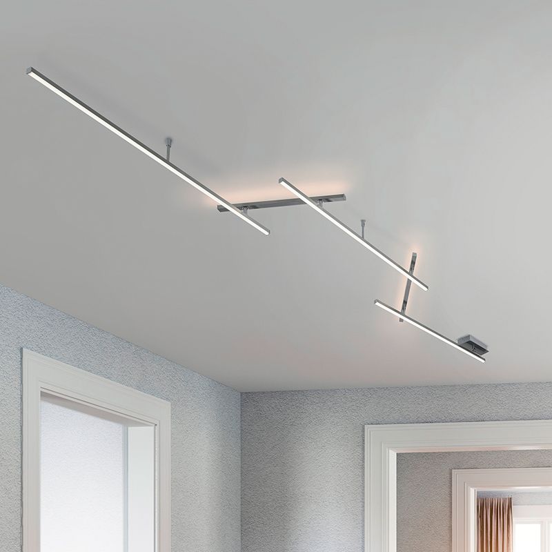 Nikkel műanyag plafon lámpa, Kandla, 6 W, 3000 K LED
