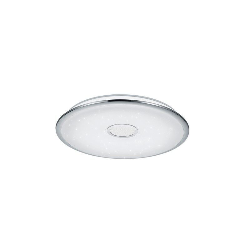 Króm üveg plafon lámpa, Yailee, 100 W, melegtől hidegig állítható fehér LED, távirányítóval