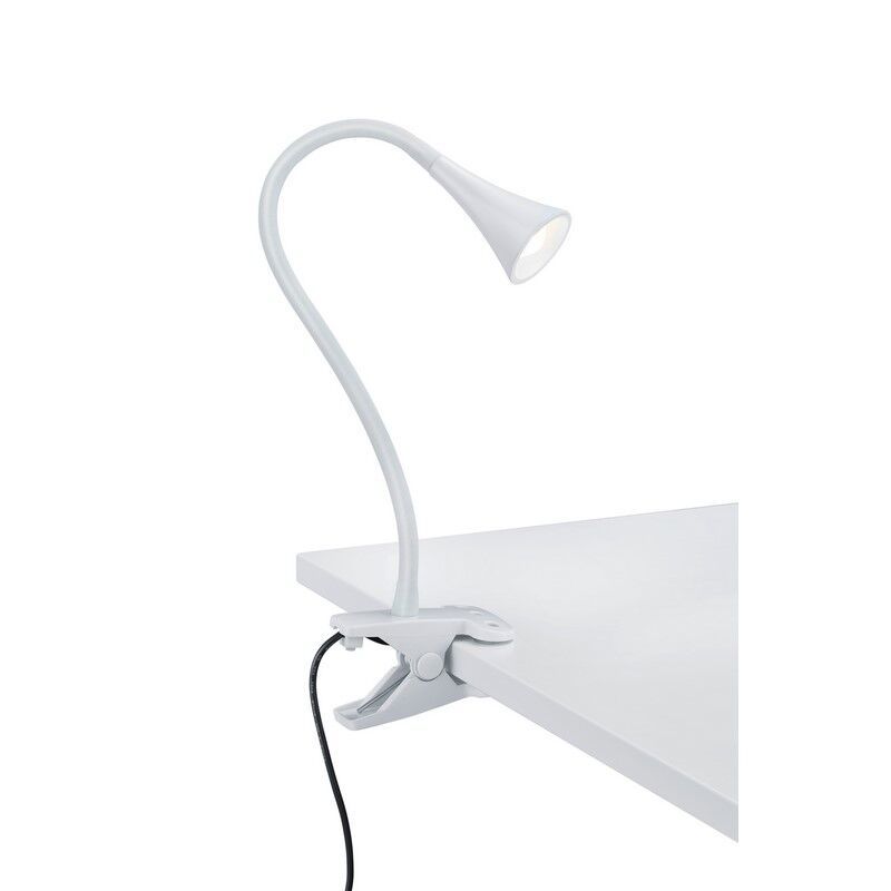 Fehér műanyag csiptetős spot lámpa, Yelaisa, 3 W, 3000 K LED, kapcsolóval