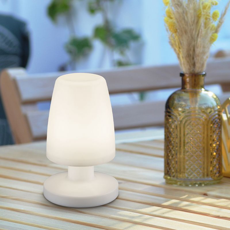 Fehér műanyag kültéri asztali lámpa, Maruf, 1,5 W, 3000 K LED, IP44, kapcsolóval