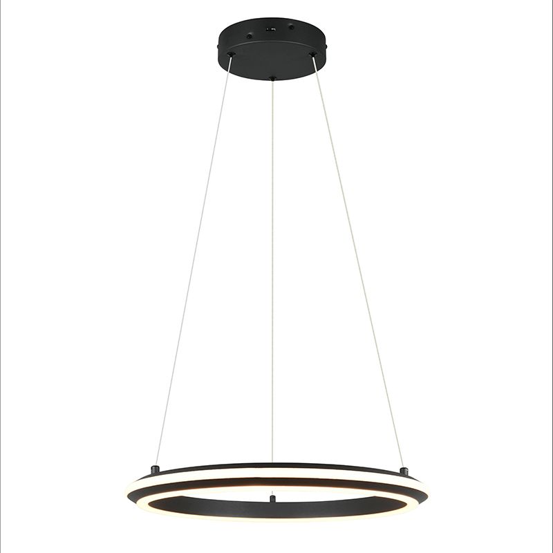 Fekete fém függőlámpa, Jiry, 34 W, white switch LED, 3 fokozatban szabályozható