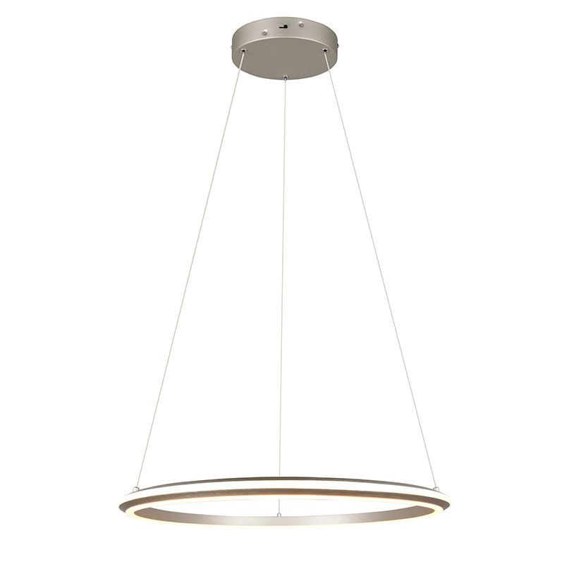 Nikkel fém függőlámpa, Jiry, 48 W, white switch LED, 3 fokozatban szabályozható