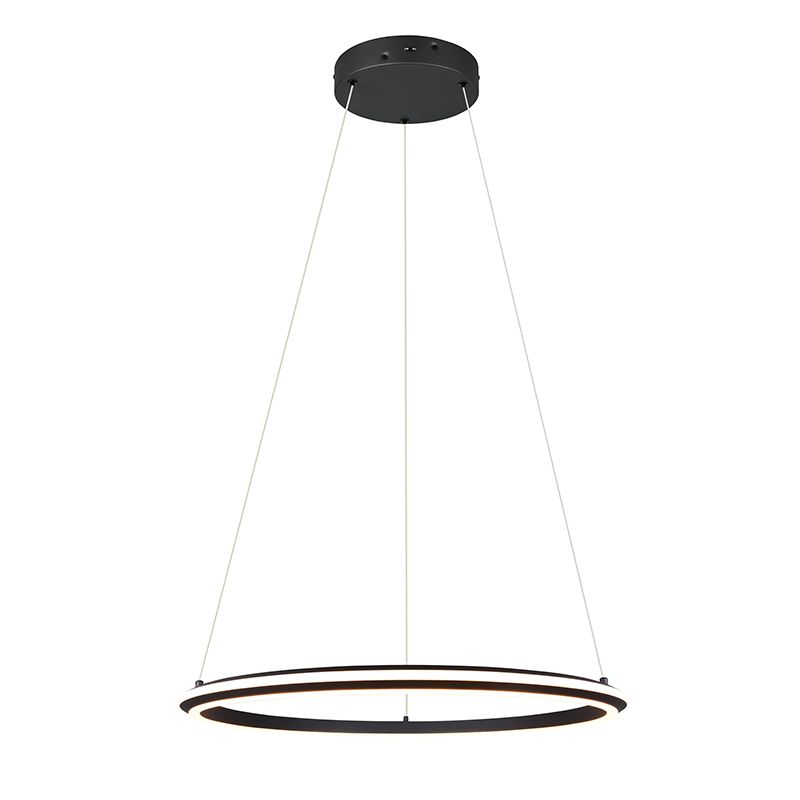 Fekete fém függőlámpa, Jiry, 48 W, white switch LED, 3 fokozatban szabályozható