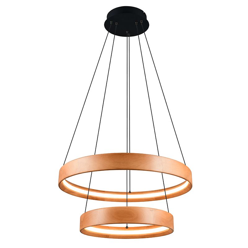 Retro függőlámpa fa, Nassima, 37 W, 3000 K LED, 3 fokozatban szabályozható