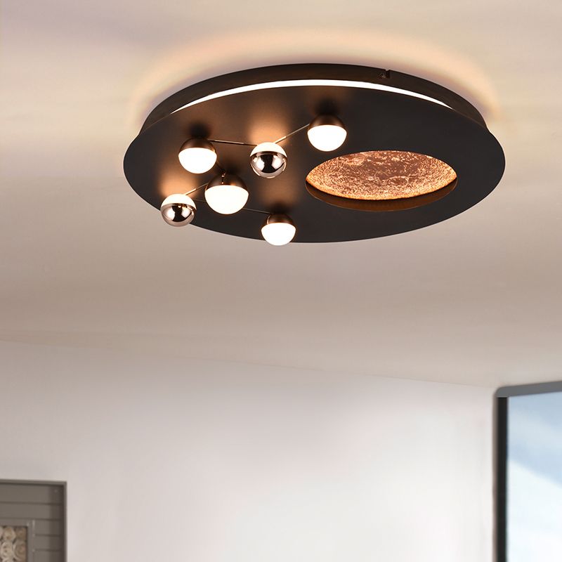 Fekete fém plafon lámpa, Gilberto, 42 W, white switch LED, 3 fokozatban szabályozható