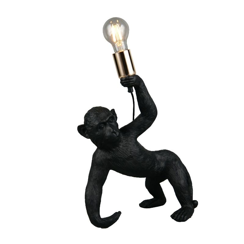 Fekete műanyag asztali lámpa, Macaca