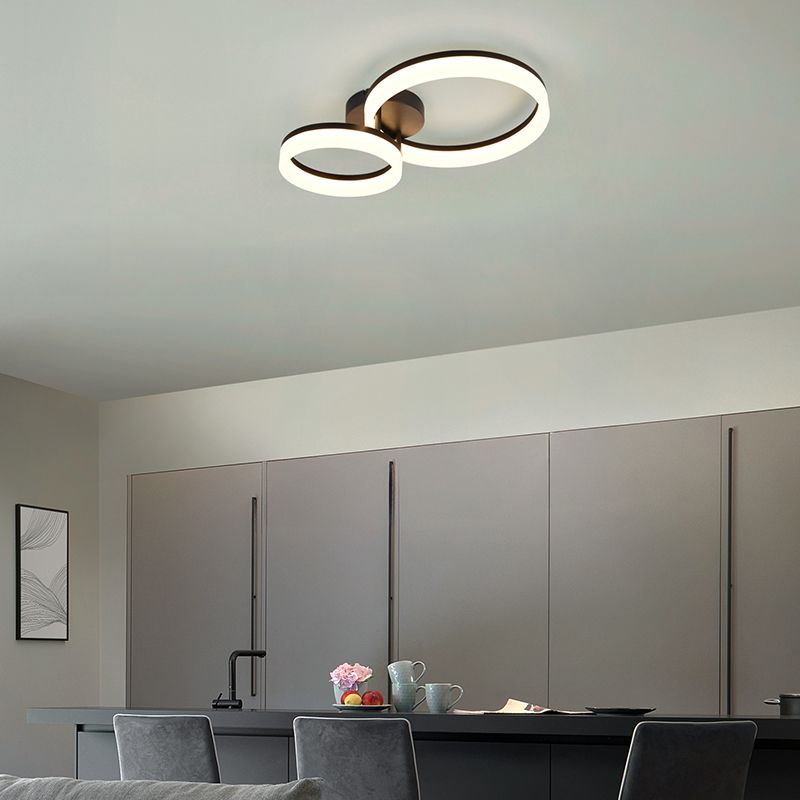 Fekete műanyag mennyezeti lámpa, Ufuk, 22 W, 3000 K LED