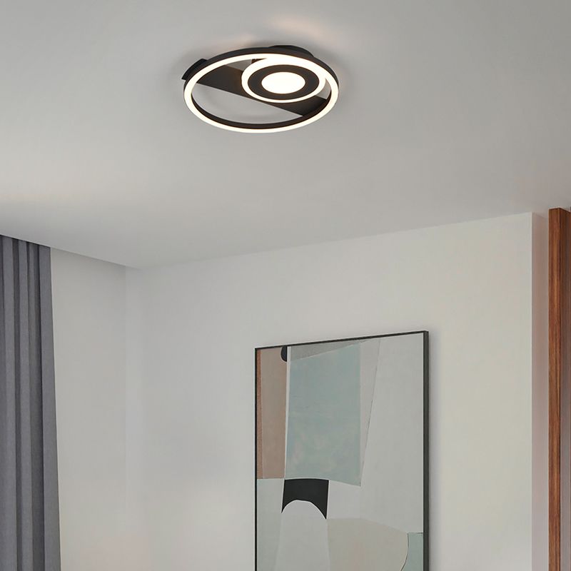 Fekete fém plafon lámpa, Jantuano, 22 W, 3000 K LED