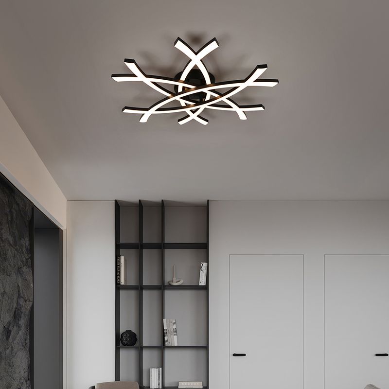 Fekete műanyag plafon lámpa, Carien, 33 W, 3000 K LED