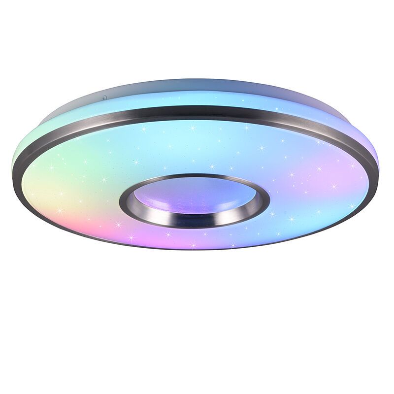 Fehér műanyag plafon lámpa, Franz, 21 W, RGBW LED, távirányítóval