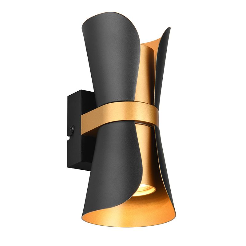 Fekete fém fali lámpa, Suad