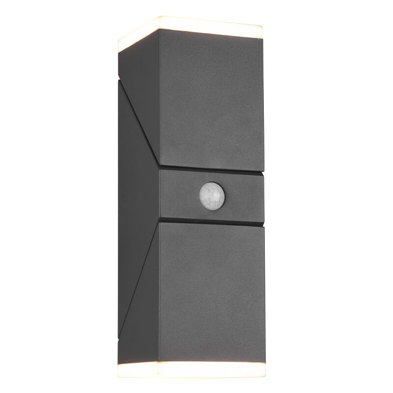 Antracit alumínium mozgásérzékelős kültéri fali lámpa, Liron, 7 W, 3000 K LED, IP54