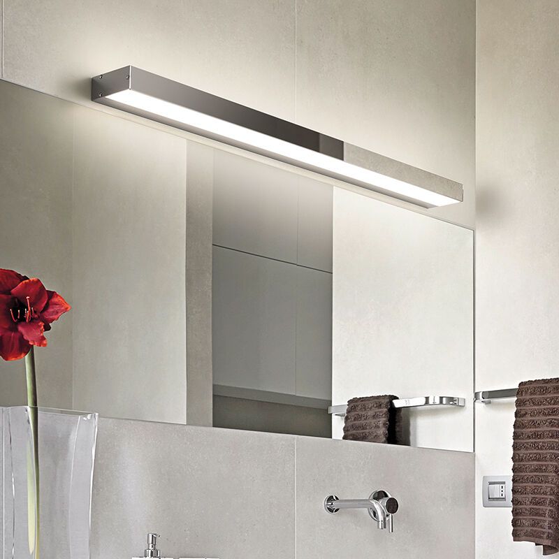 Króm alumínium fürdőszoba fali lámpa, Basma, 13 W, 3000 K LED, IP44