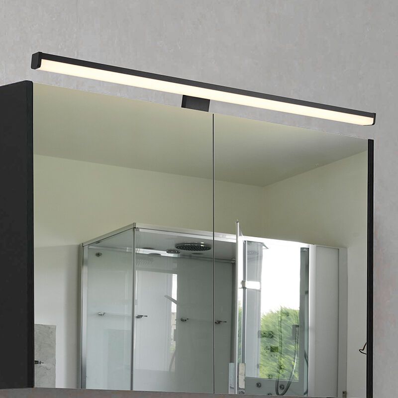 Fekete műanyag fürdőszoba fali lámpa, Celal, 11,5 W, 3000 K LED, IP44