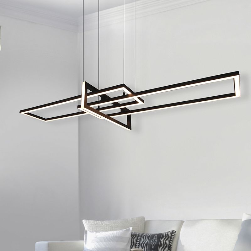 Fekete fém függőlámpa étkezőasztal fölé, Hatun, 34 W, 3000 K LED