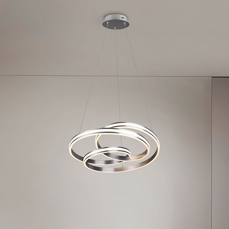 Nikkel fém függőlámpa étkezőasztal fölé, Elyse, 60 W, white switch LED