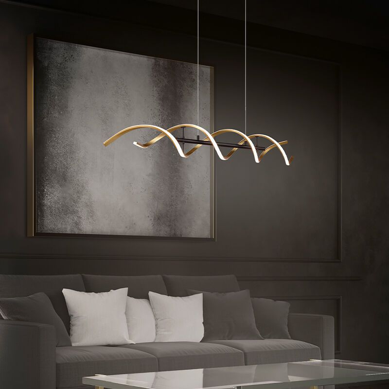 Sárgaréz alumínium függőlámpa étkezőasztal fölé, Sylvian, 45 W, white switch LED, 3 fokozatban szabályozható