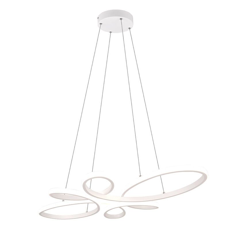 Fehér fém függőlámpa, Vikash, 32 W, 4000 K LED, 3 fokozatban szabályozható