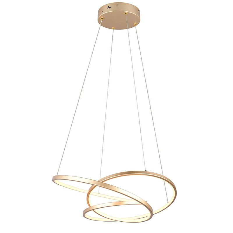 Arany fém függőlámpa, Teodore, 34 W, white switch LED, 3 fokozatban szabályozható