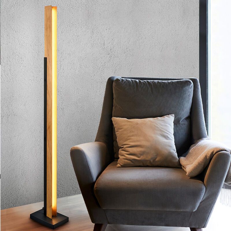 Barna fa állólámpa, Neville, 16 W, 3000 K LED, 3 fokozatban szabályozható