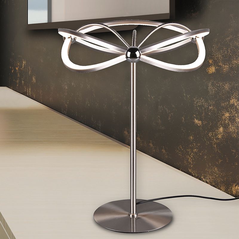 Nikkel fém asztali lámpa, Remy, 20 W, 3000 K LED, kapcsolóval