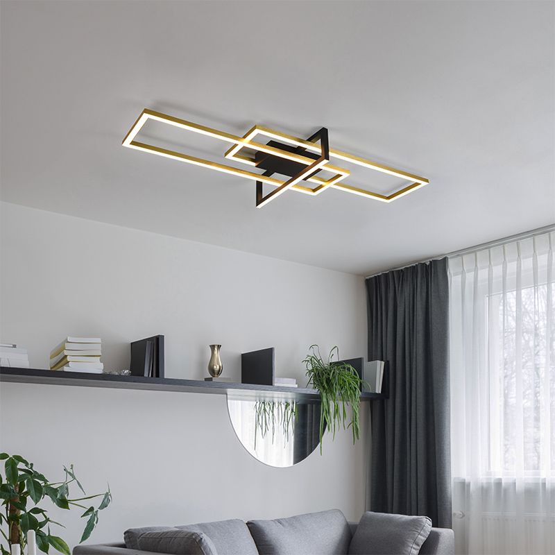 Sárgaréz fém plafon lámpa, Hatun, 34 W, 3000 K LED