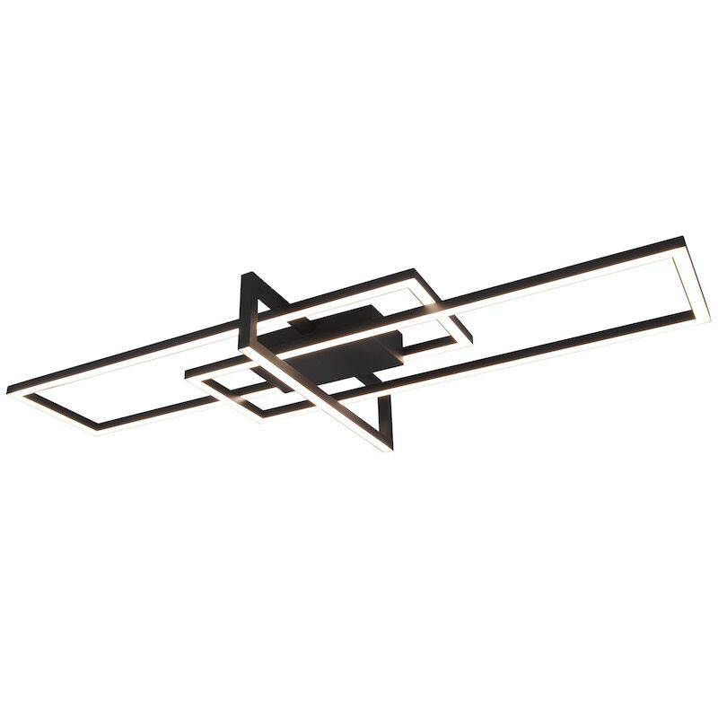 Fekete fém plafon lámpa, Hatun, 34 W, 3000 K LED