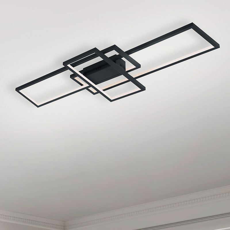 Antracit fém plafon lámpa, Jetse, 36 W, RGBW LED, távirányítóval