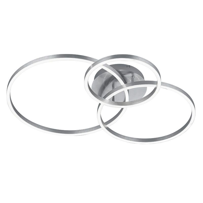 Nikkel fém plafon lámpa, Elze, 28 W, RGBW LED, távirányítóval